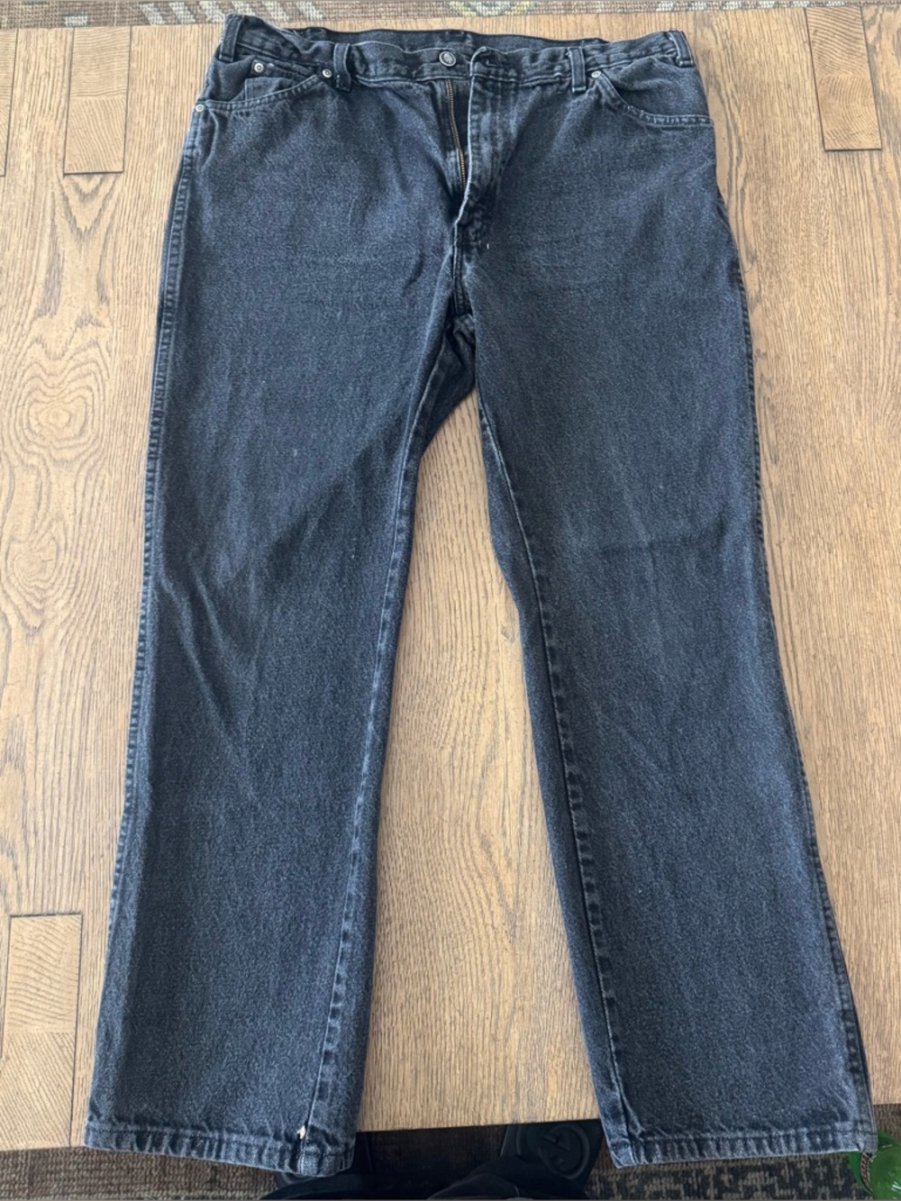 Dickies Black Wash Jean 38x32 Relaxed Fit Workwear Denim Fade Carpenter W816976